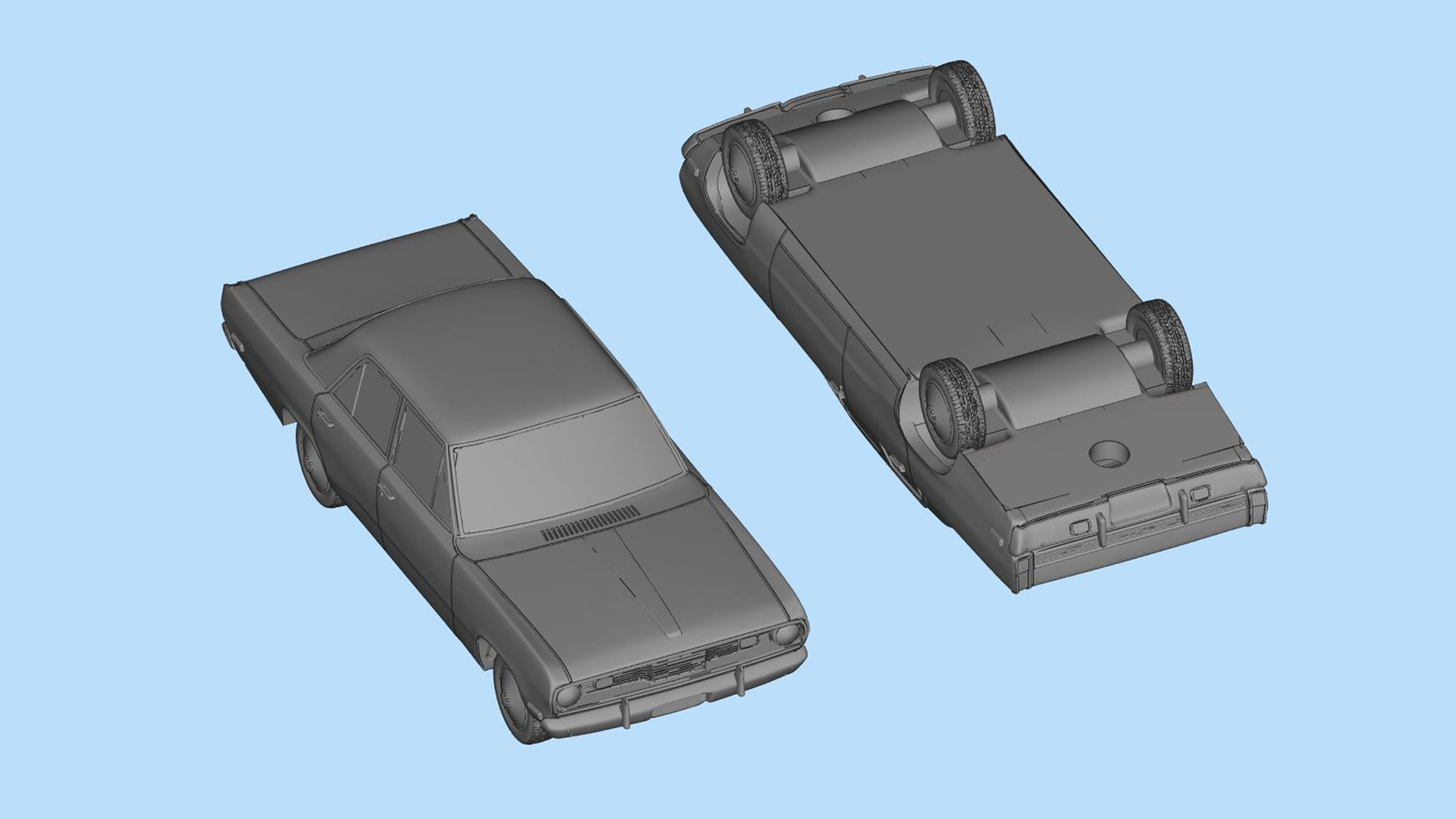 3D file 1971 Valiant Third gen duel 4 Door classic cars  3D print model_14