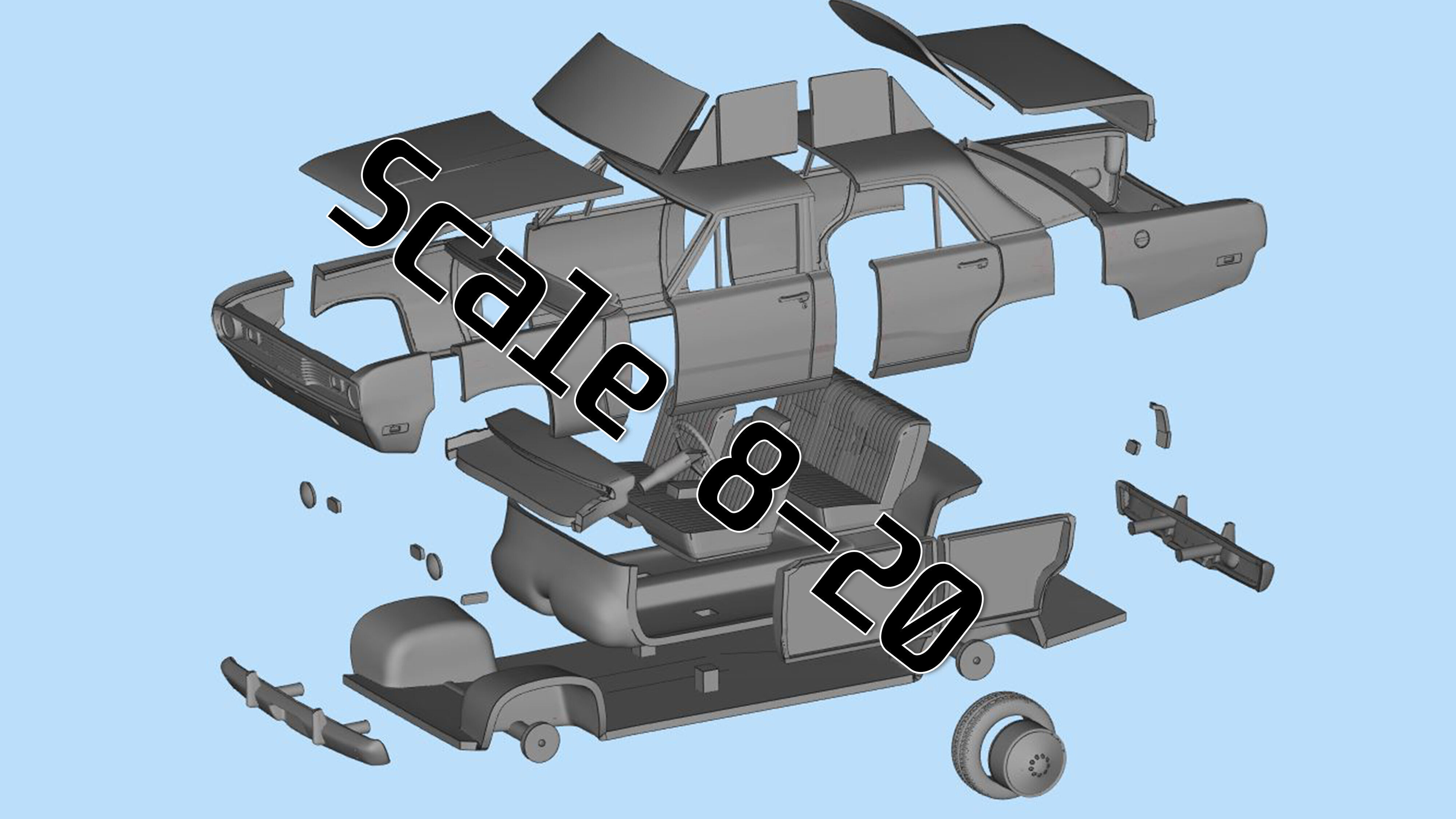 3D file 1971 Valiant Third gen duel 4 Door classic cars  3D print model_2