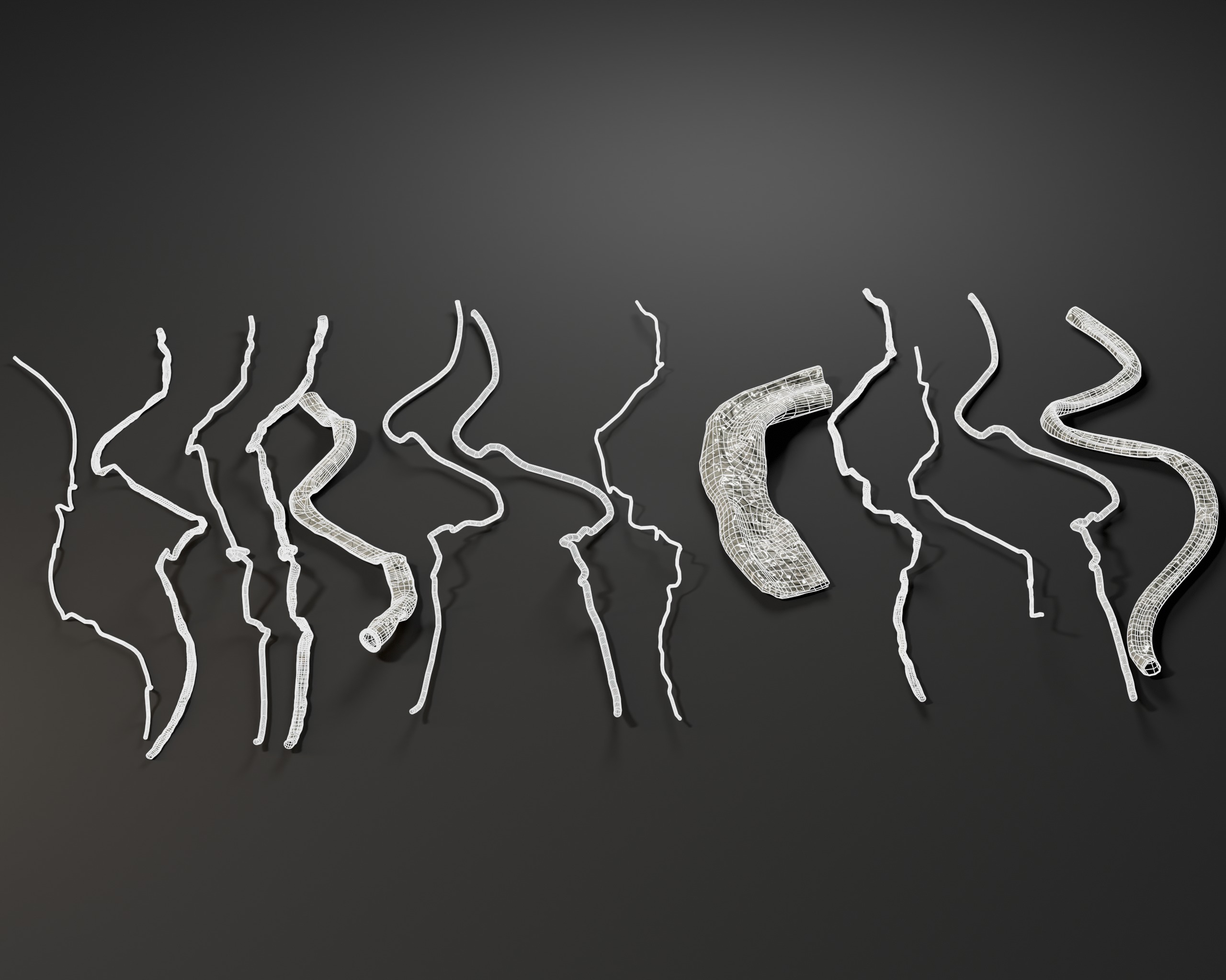 Sci-Fi Cables and Wires Bundle 2  Low-poly 3D model_3