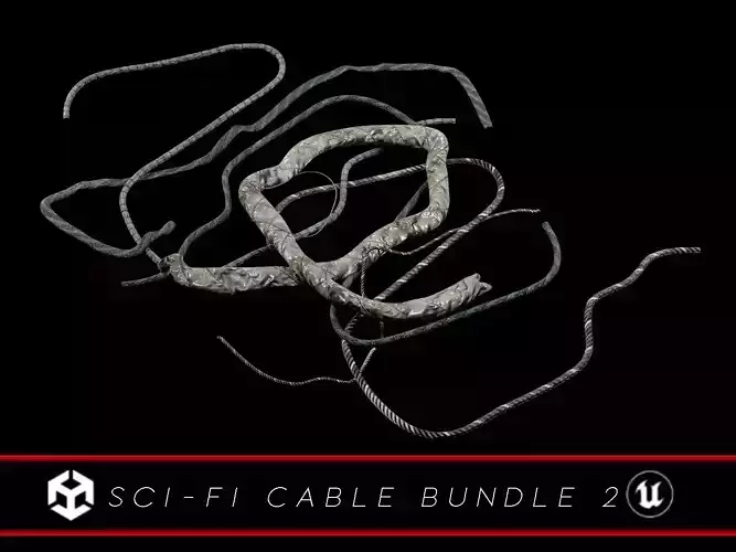 Sci-Fi Cables and Wires Bundle 2  Low-poly 3D model