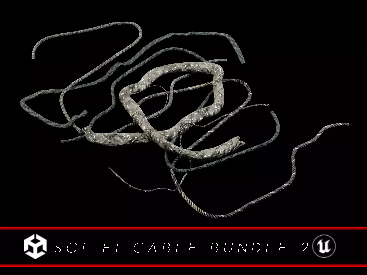Sci-Fi Cables and Wires Bundle 2  Low-poly 3D model_0