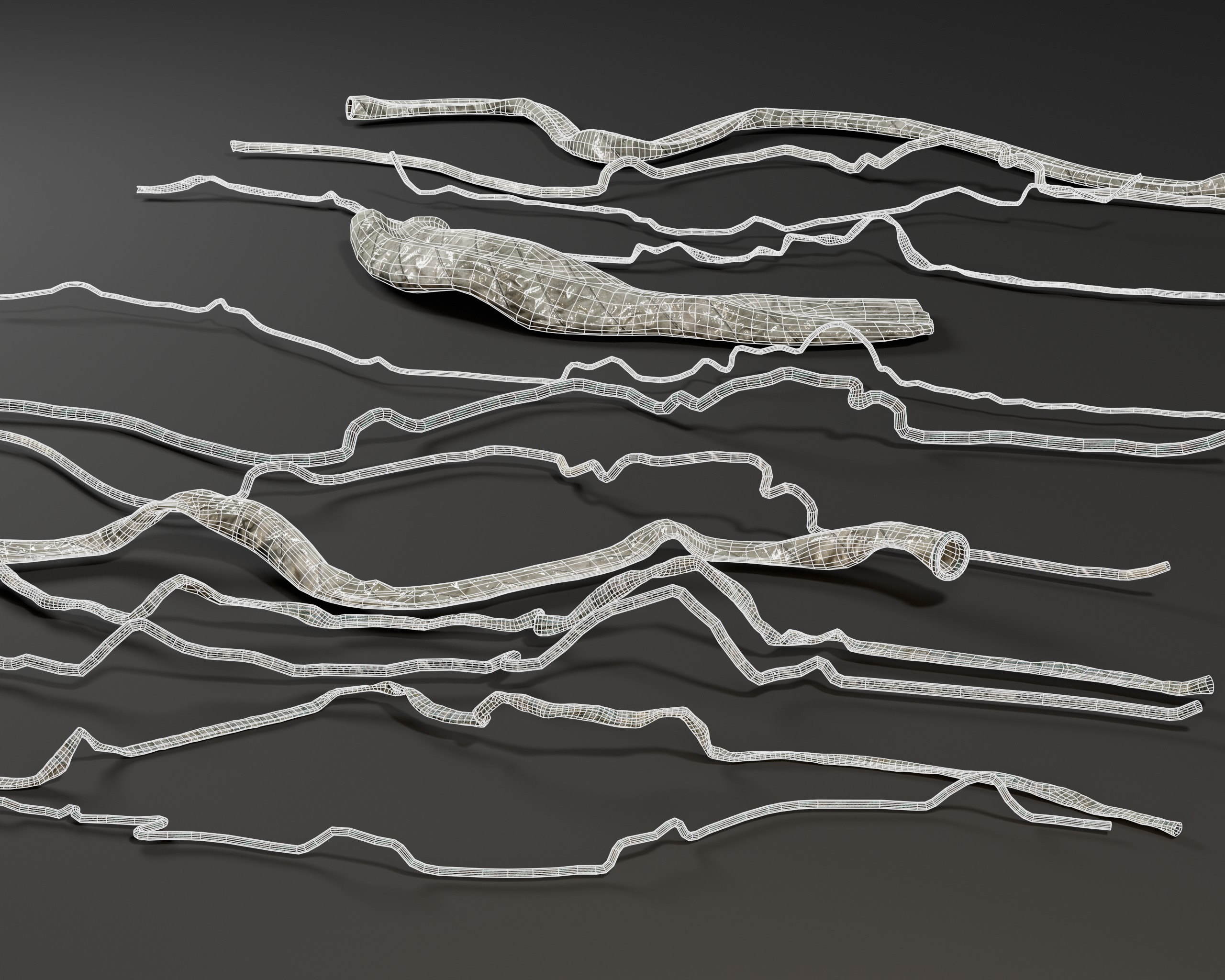 Sci-Fi Cables and Wires Bundle 2  Low-poly 3D model_7