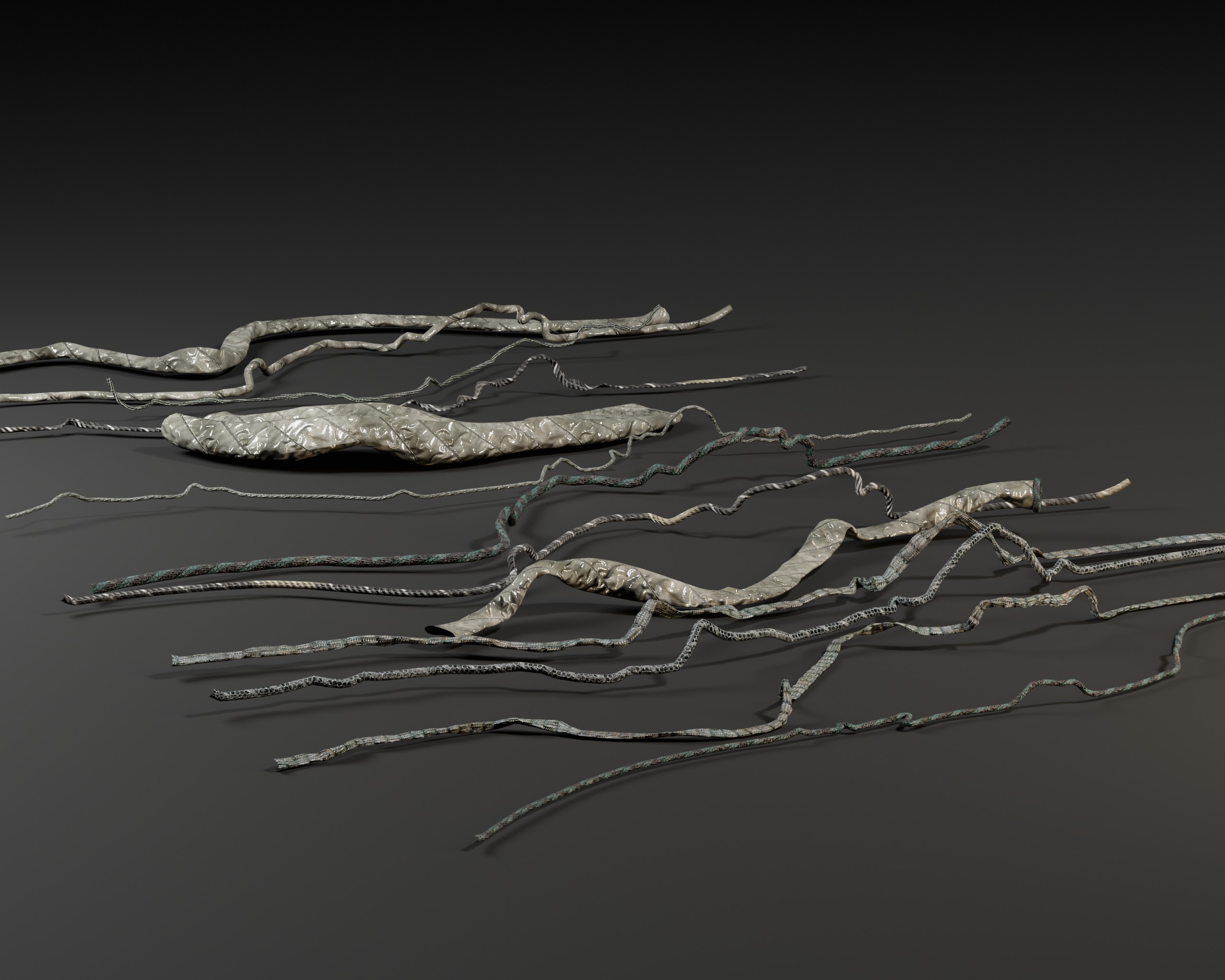 Sci-Fi Cables and Wires Bundle 2  Low-poly 3D model_8