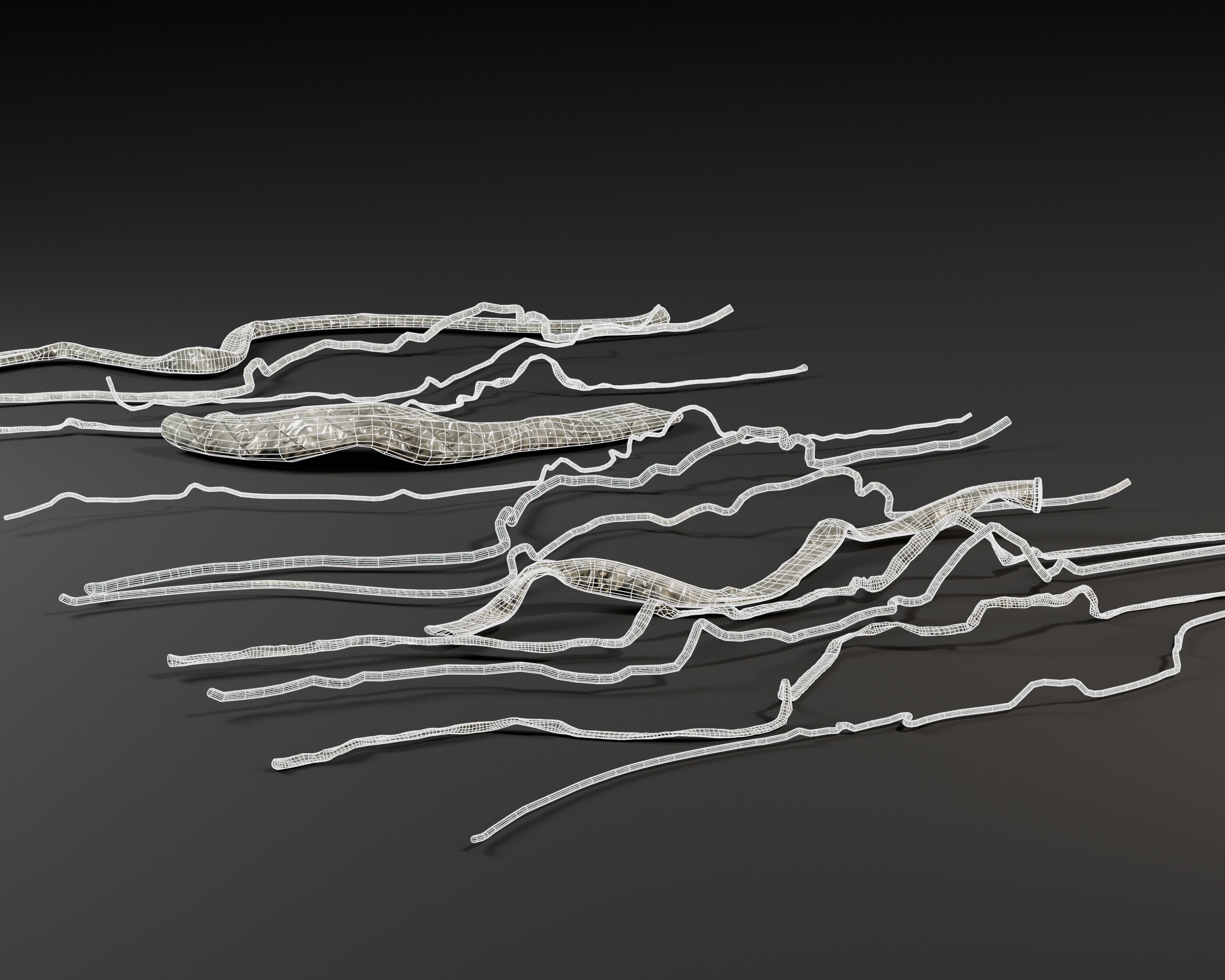 Sci-Fi Cables and Wires Bundle 2  Low-poly 3D model_9