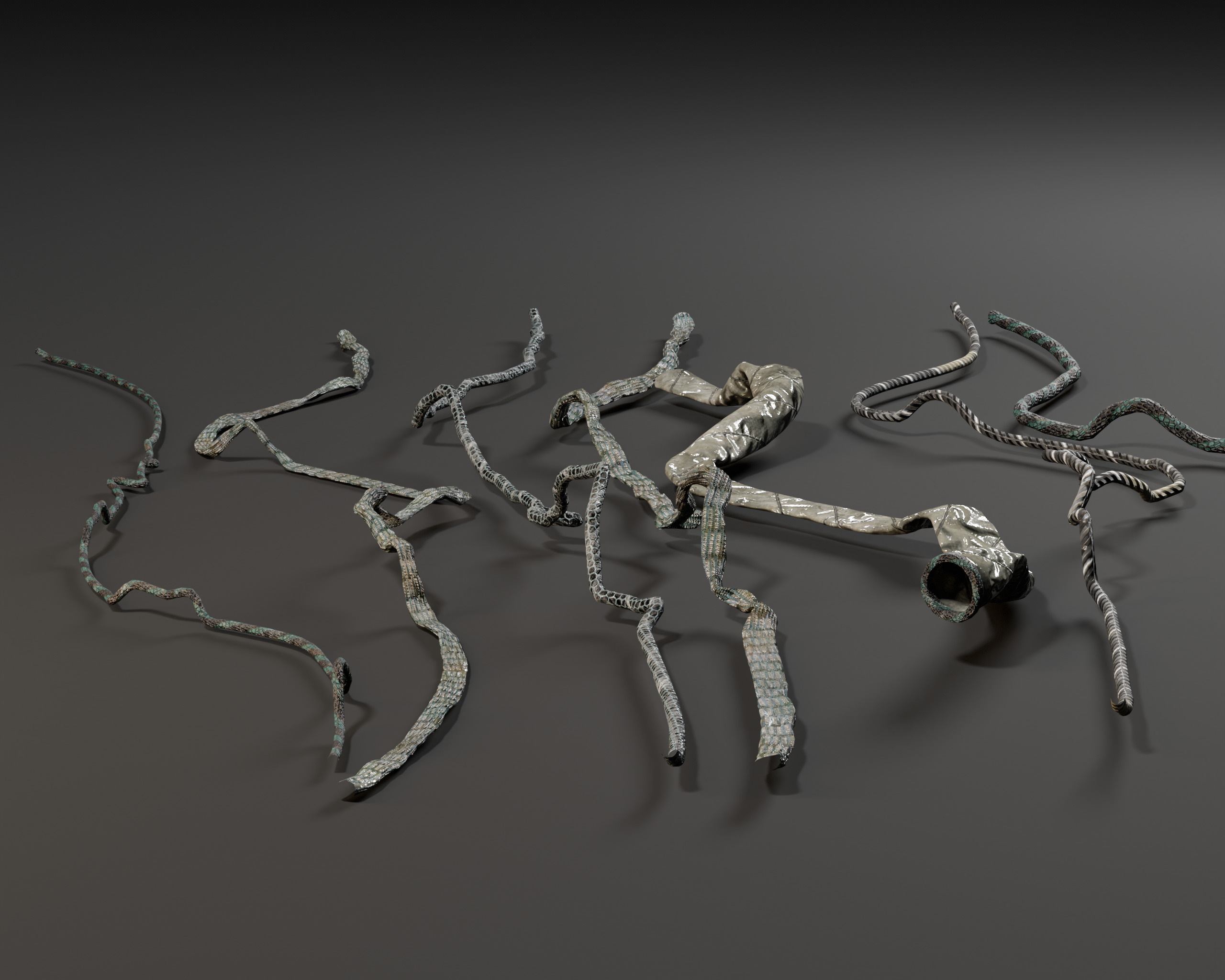 Sci-Fi Cables and Wires Bundle 2  Low-poly 3D model_4