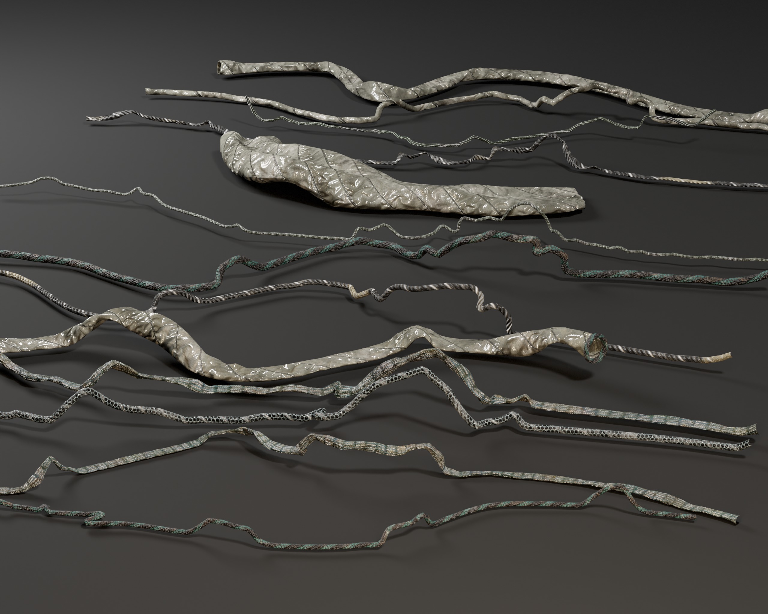 Sci-Fi Cables and Wires Bundle 2  Low-poly 3D model_6