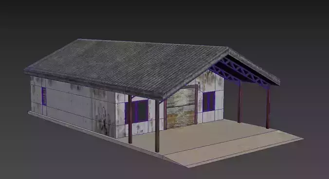 Building hangar 3d lowpolymodel