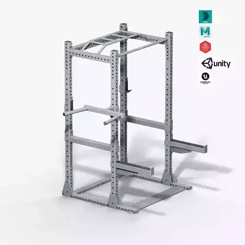 Power Rack Modular Low-poly 3D model