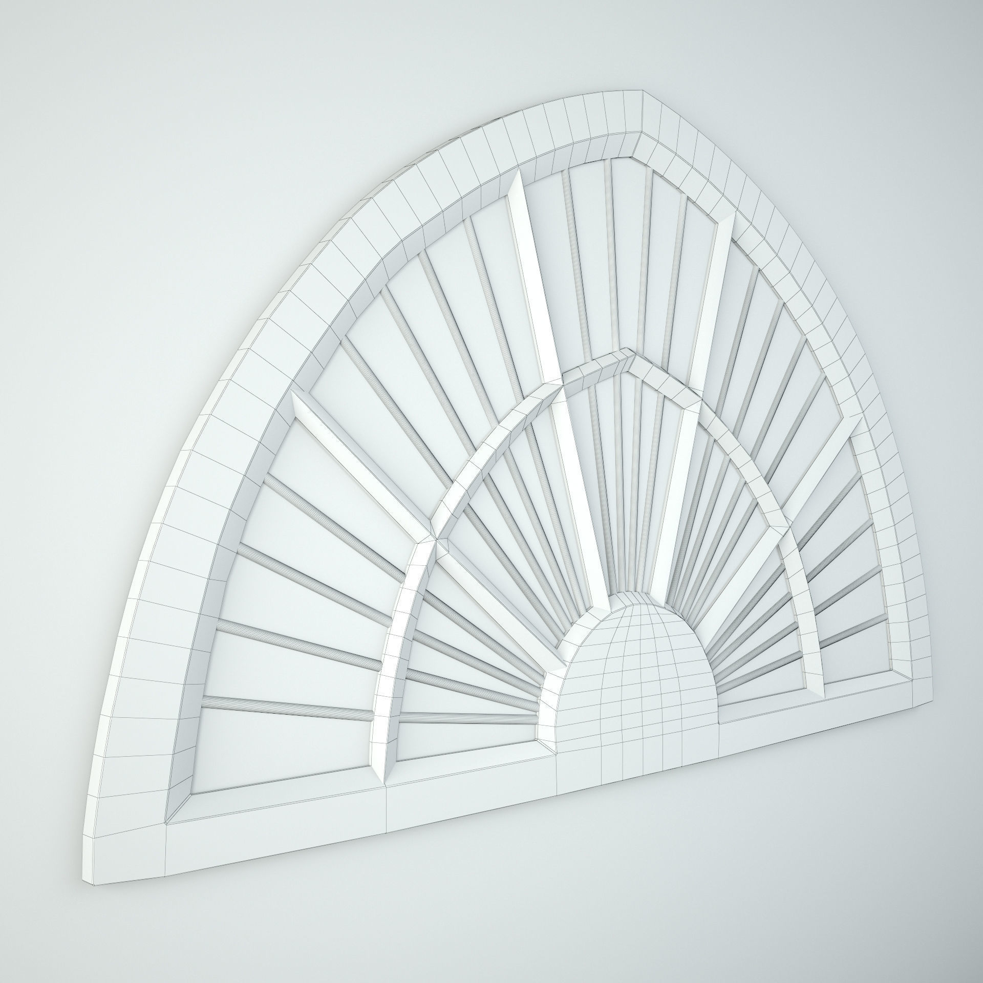 Old Wood and Iron Window Mirror 3D model_4