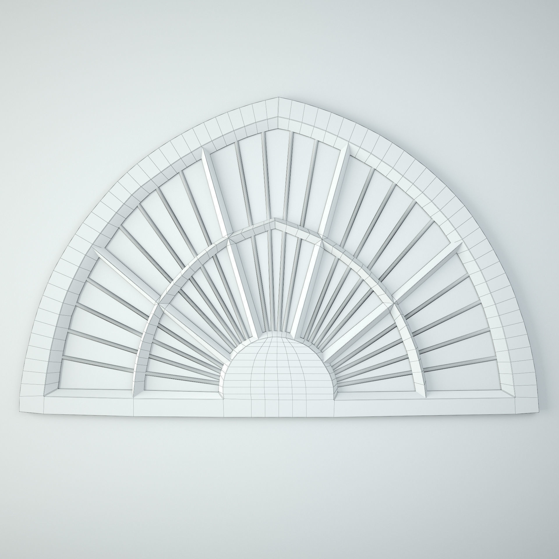 Old Wood and Iron Window Mirror 3D model_2