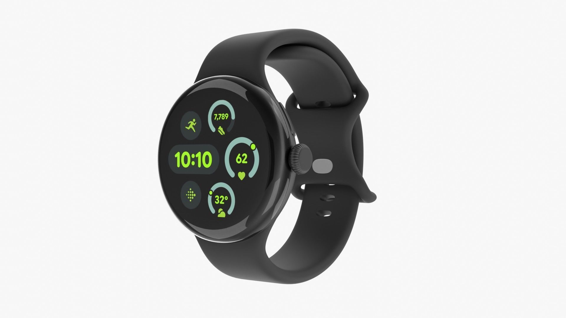 Google Pixel Watch 3 Obsidian Low-poly 3D model_2