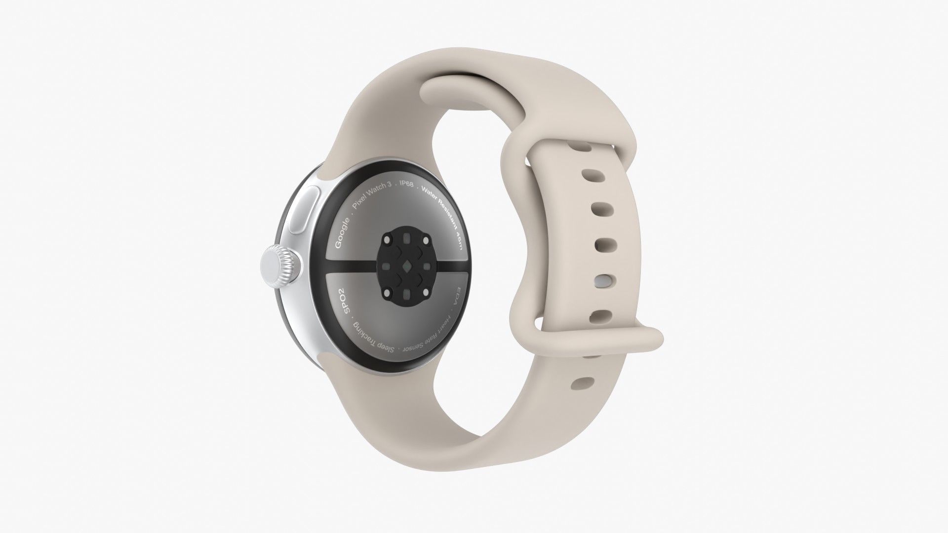Google Pixel Watch 3 Porcelain Low-poly 3D model_4