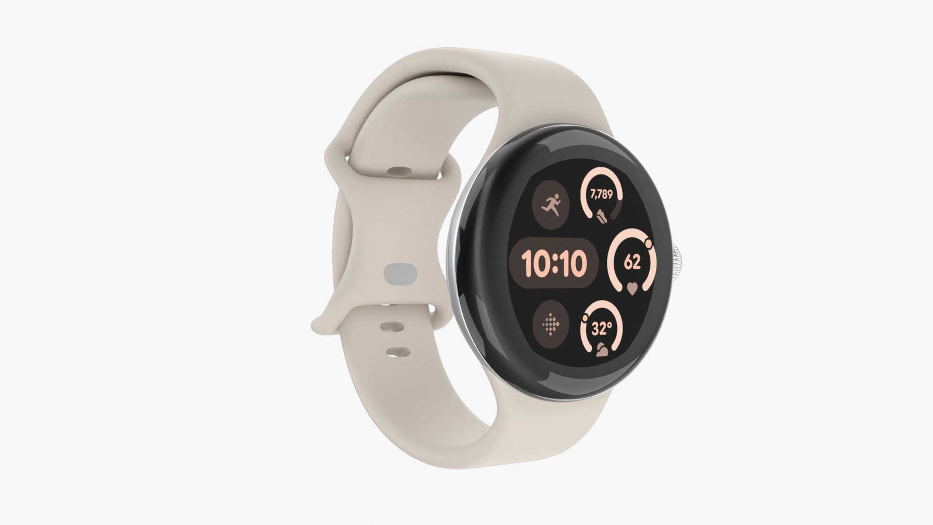 Google Pixel Watch 3 Porcelain Low-poly 3D model_3