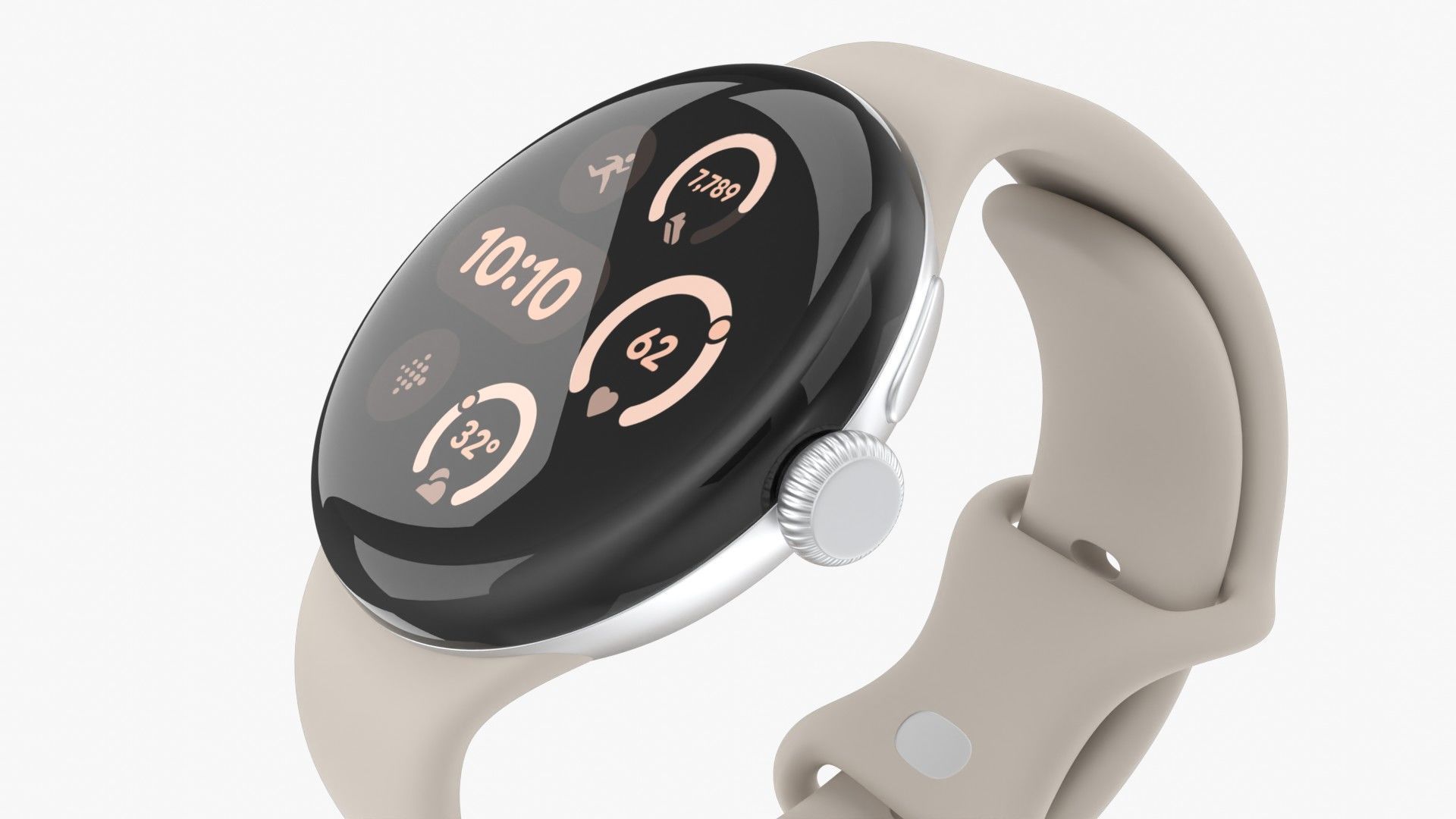 Google Pixel Watch 3 Porcelain Low-poly 3D model_6