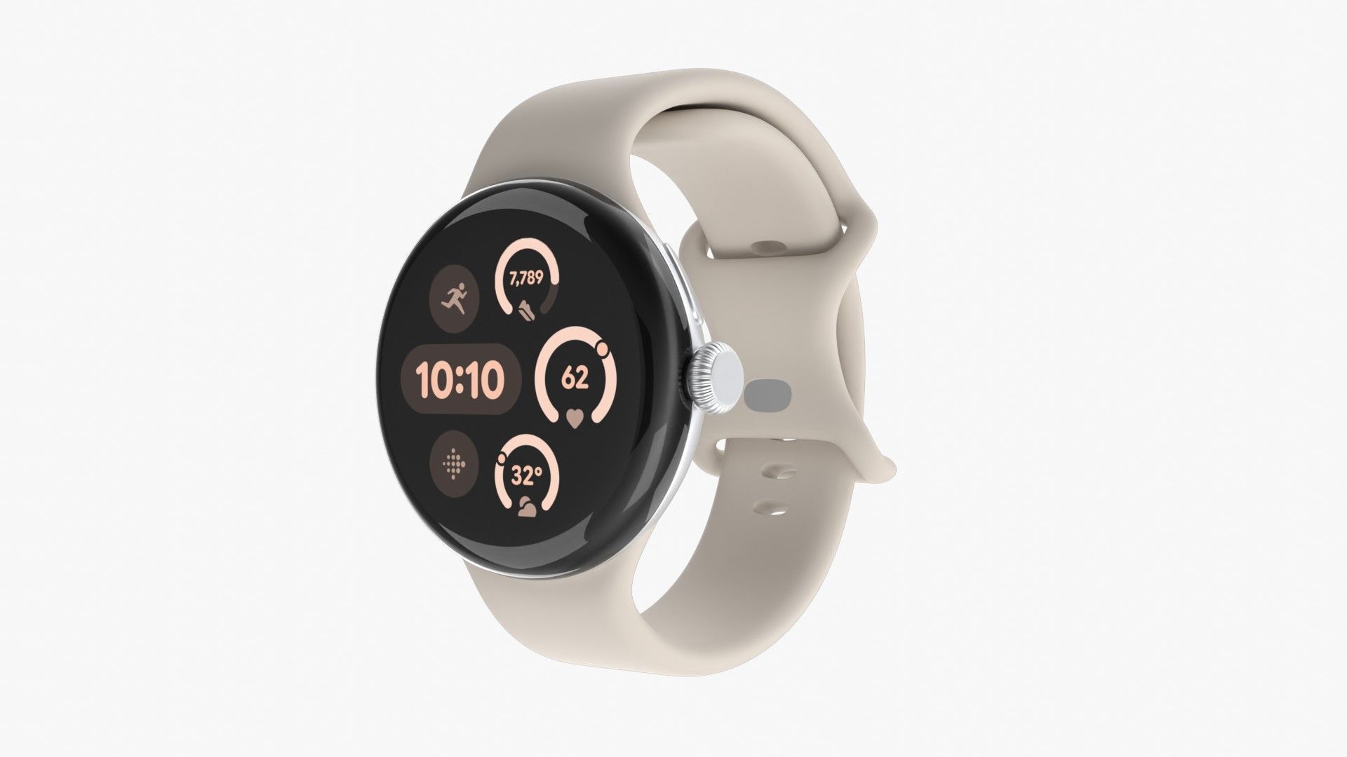 Google Pixel Watch 3 Porcelain Low-poly 3D model_2