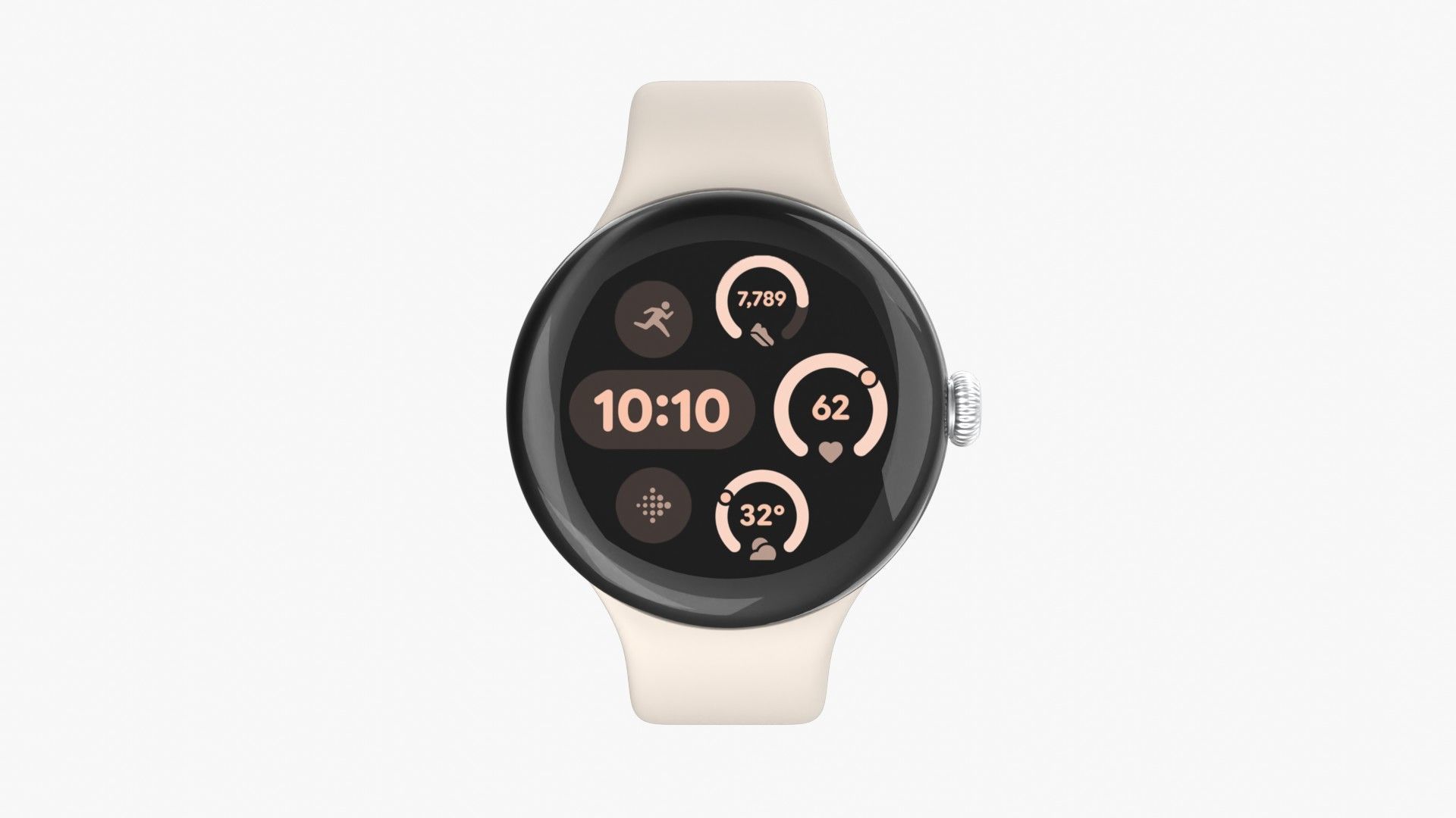 Google Pixel Watch 3 Porcelain Low-poly 3D model_1