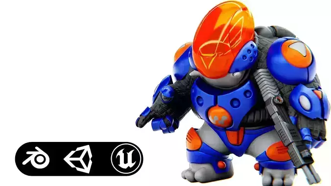 ALIEN MOBBY B-7  Rigged for Unreal Engine - Unity - MIXAMO 3D model