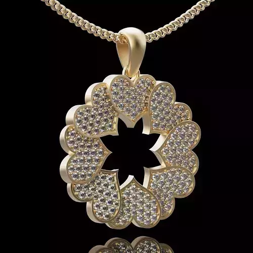 Heart pendant silver gold sterling printable jewelry 3D model