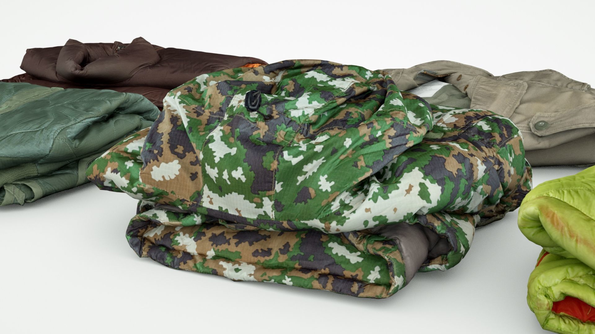 Coat and Jacket Collection military sport hiking down urban 3D model_6