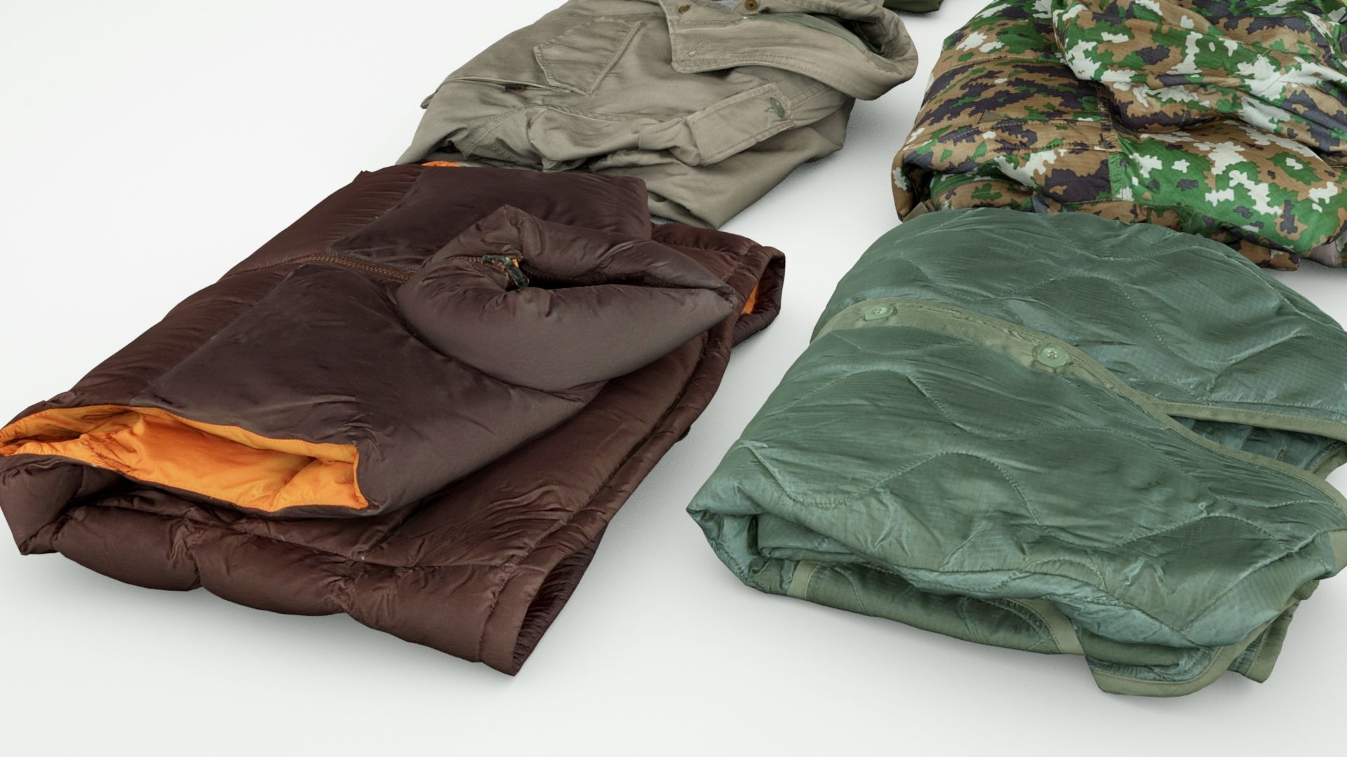 Coat and Jacket Collection military sport hiking down urban 3D model_3