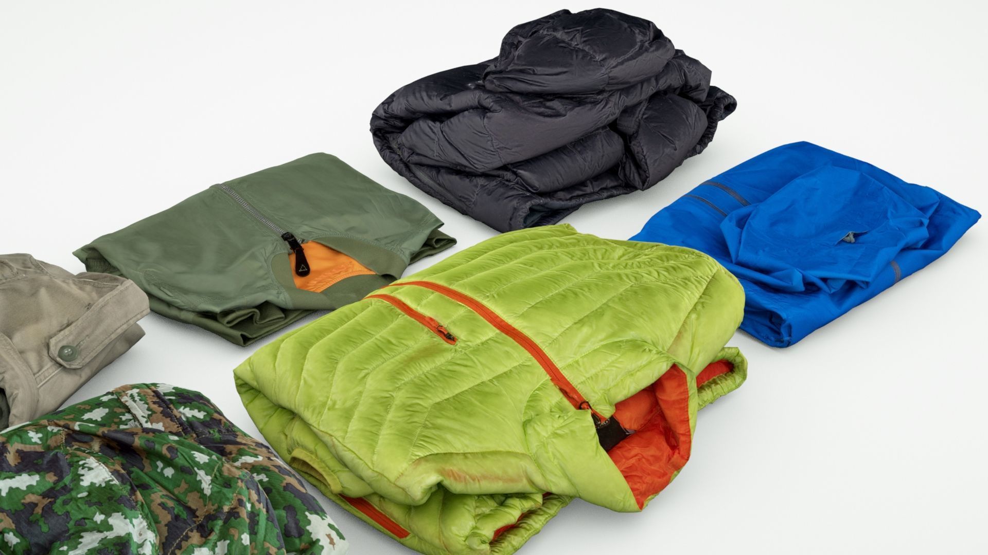 Coat and Jacket Collection military sport hiking down urban 3D model_4