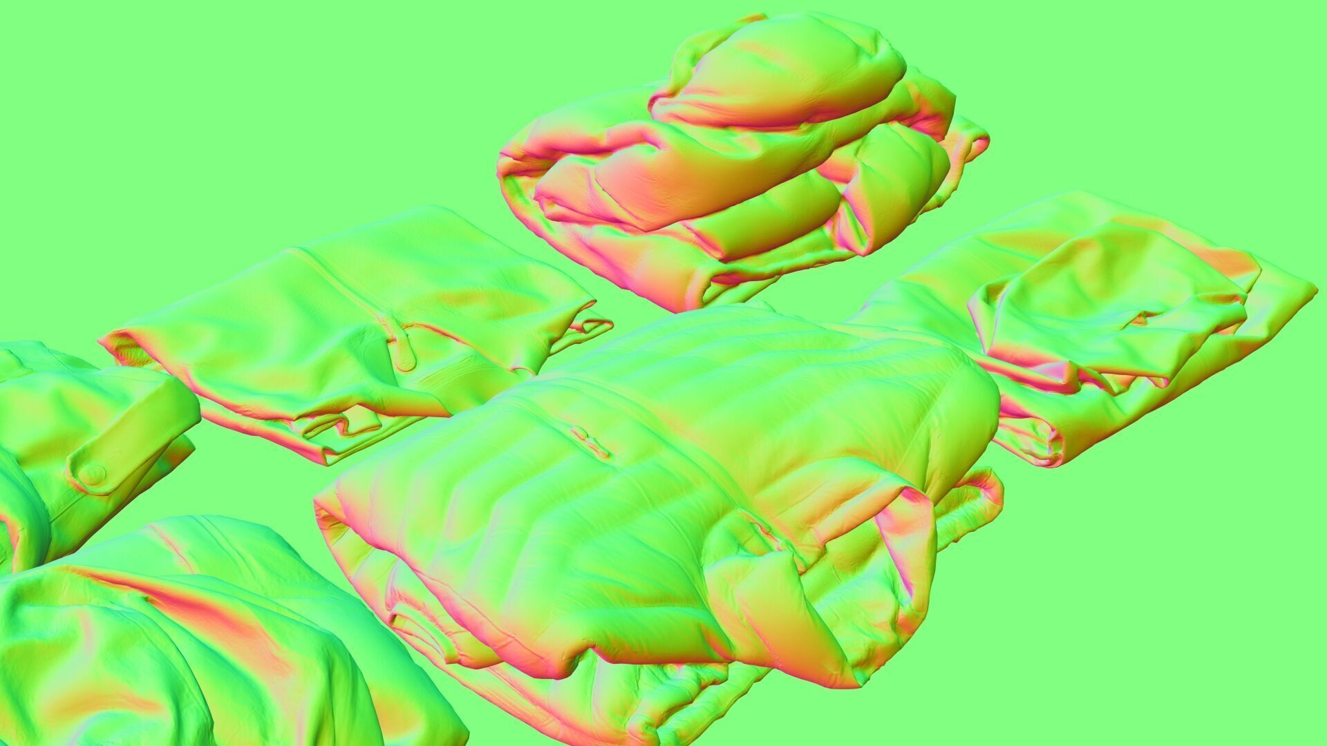 Coat and Jacket Collection military sport hiking down urban 3D model_17