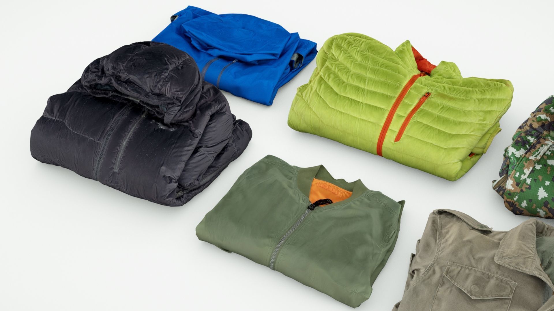 Coat and Jacket Collection military sport hiking down urban 3D model_2