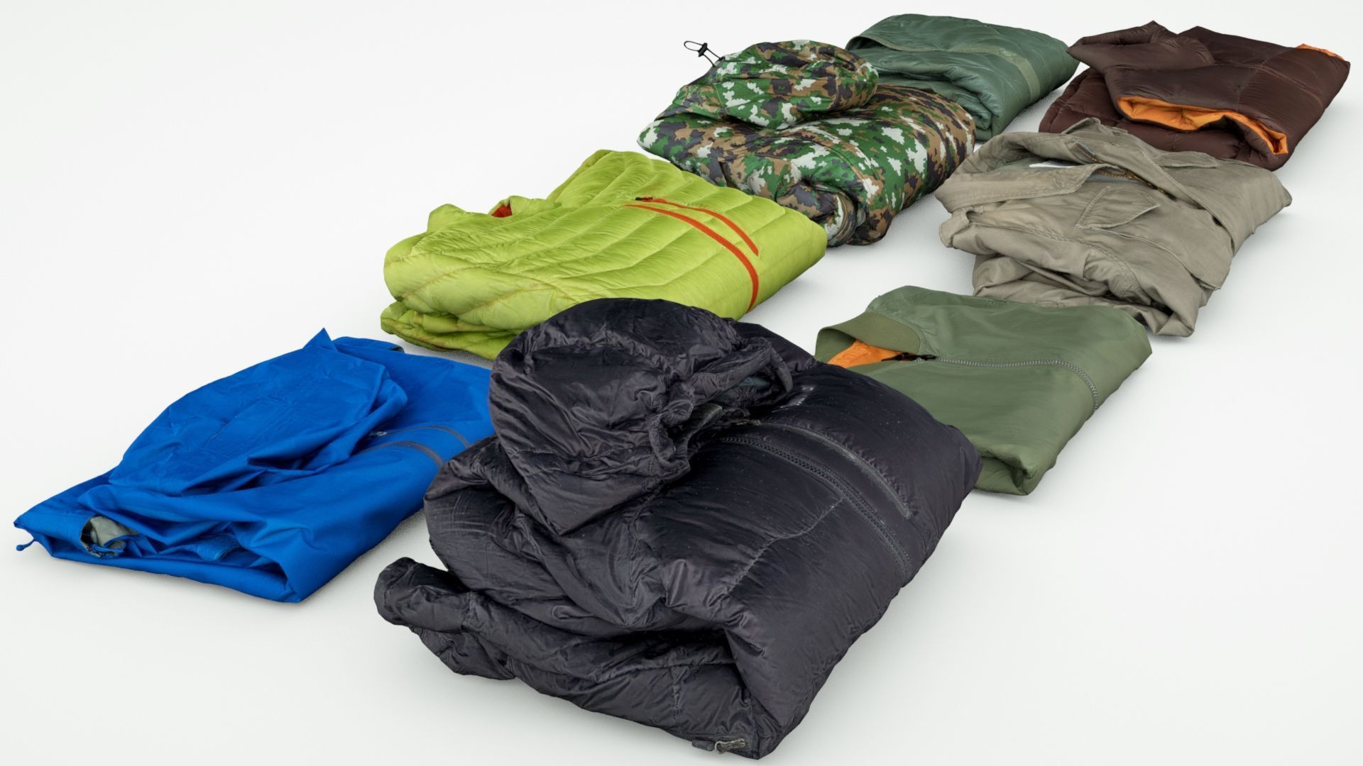 Coat and Jacket Collection military sport hiking down urban 3D model_10