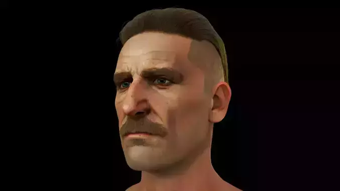 Artur Shelby Head Portrait 3d Model Low-poly 3D model