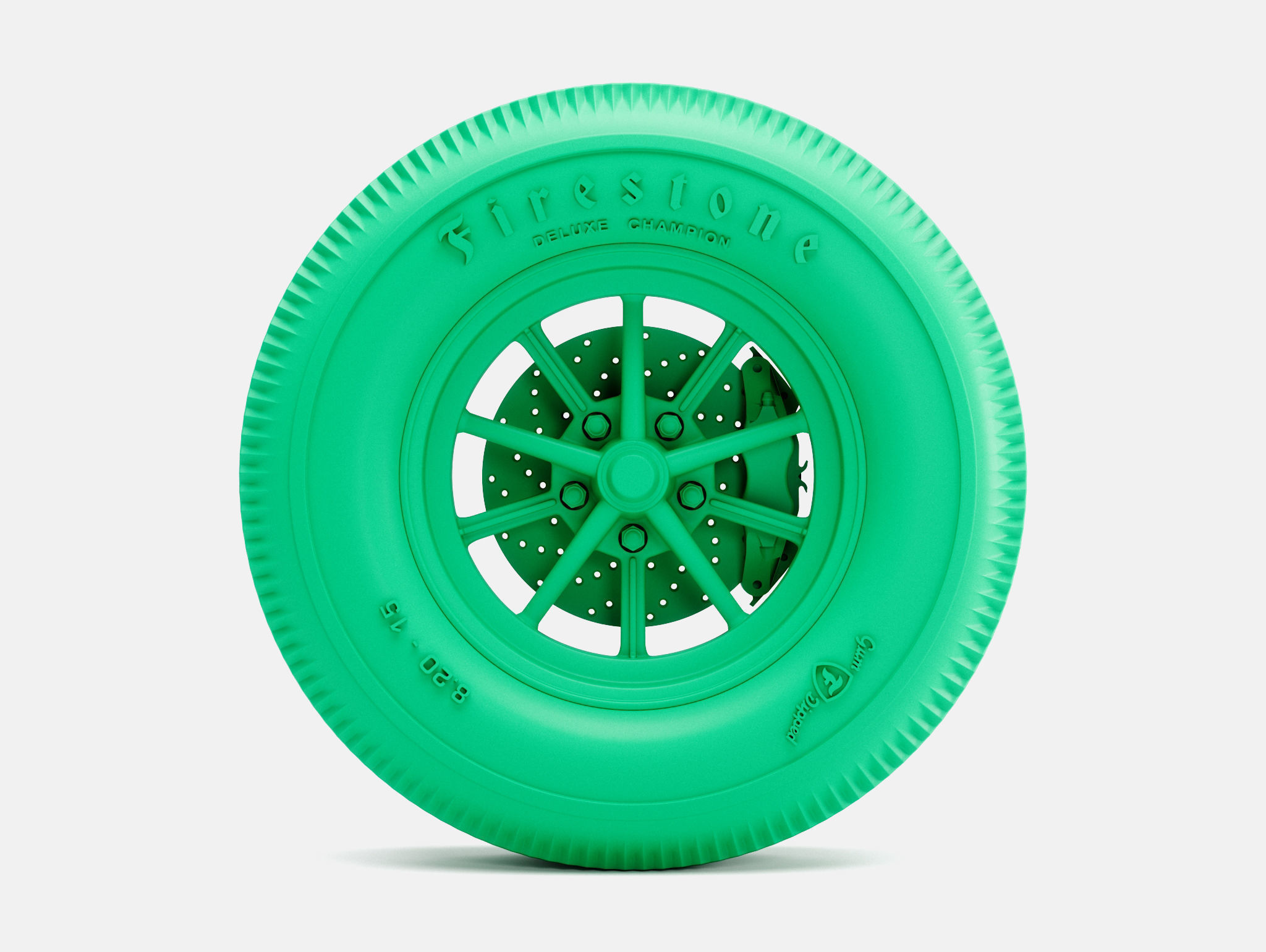 15x6 ET Gasser Wheel Firestone 820-15 Tire 3D print model_1