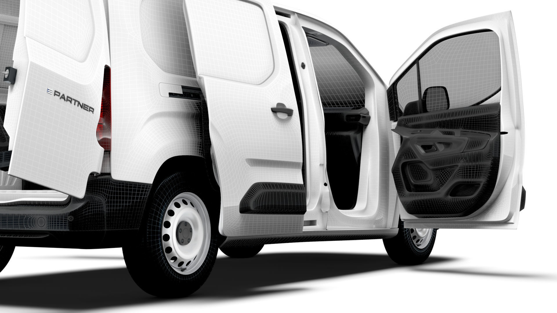Peugeot e Partner LWB Van HQ Interior 2024 3D model_20
