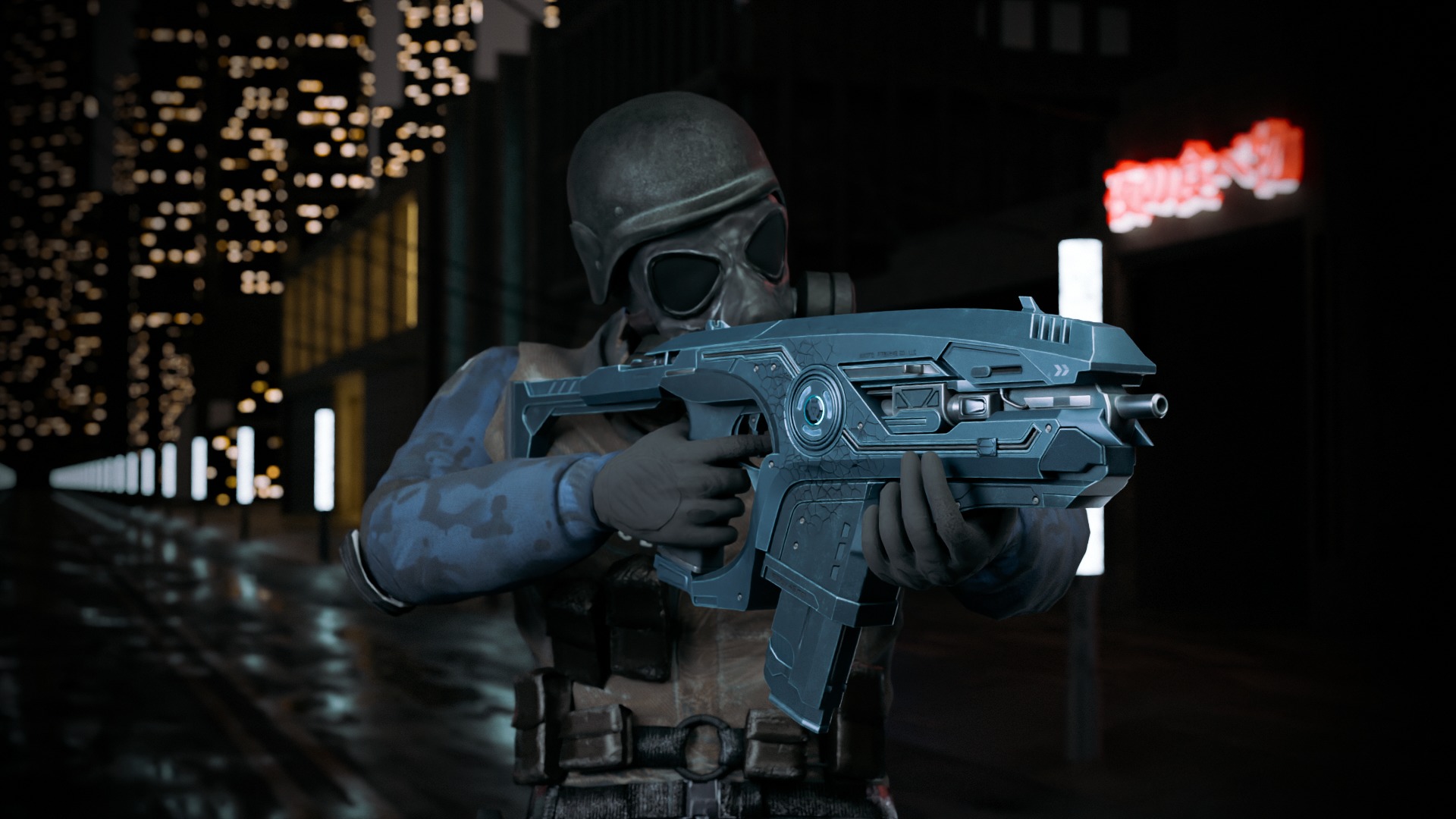 Sci-Fi Assault Rifle 3D model_7