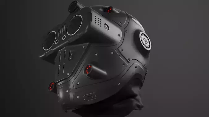 High-poly Mech head concept
