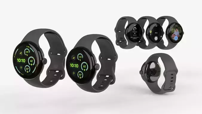 Pixel Watch 3 41MM and 45MM Obsidian 3D model