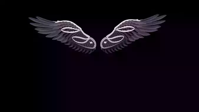 Stylized Angel Wings 3D Model  Colorful Fantasy Feather Wings 