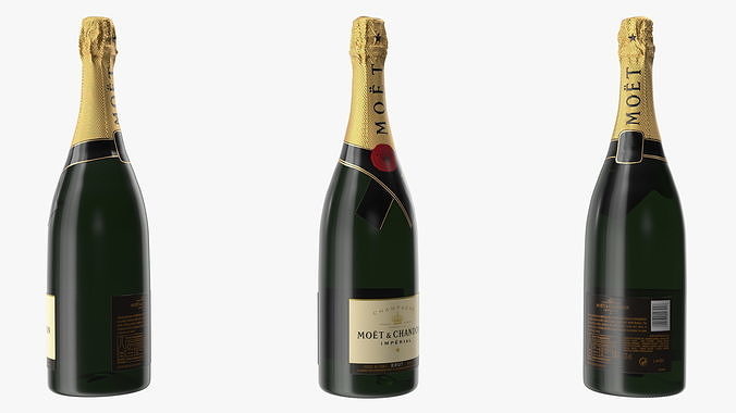 Champagne Bottle Moet and Chandon Brut Imperial 3D model 6
