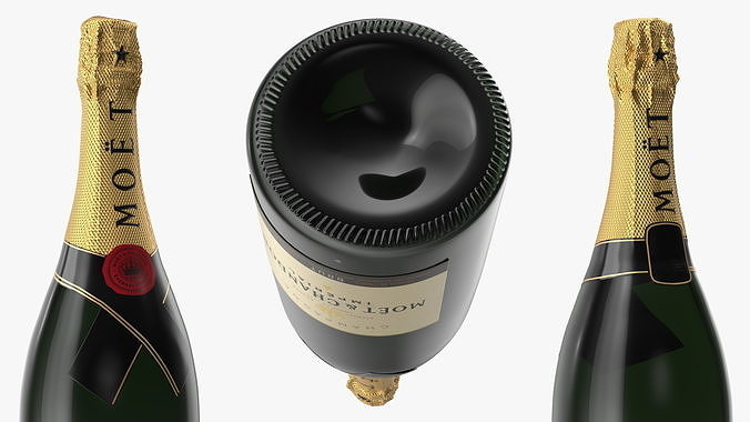Champagne Bottle Moet and Chandon Brut Imperial 3D model 7