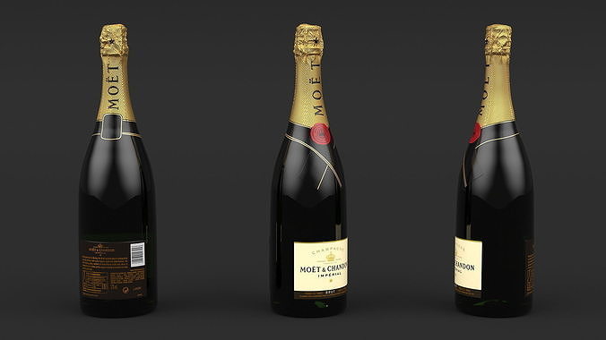 Champagne Bottle Moet and Chandon Brut Imperial 3D model 3