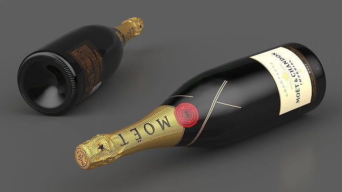 Champagne Bottle Moet and Chandon Brut Imperial 3D model 4