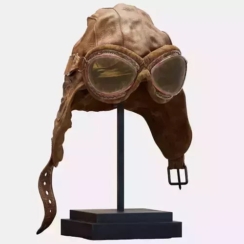 Vintage Aviator Helmet with Goggles