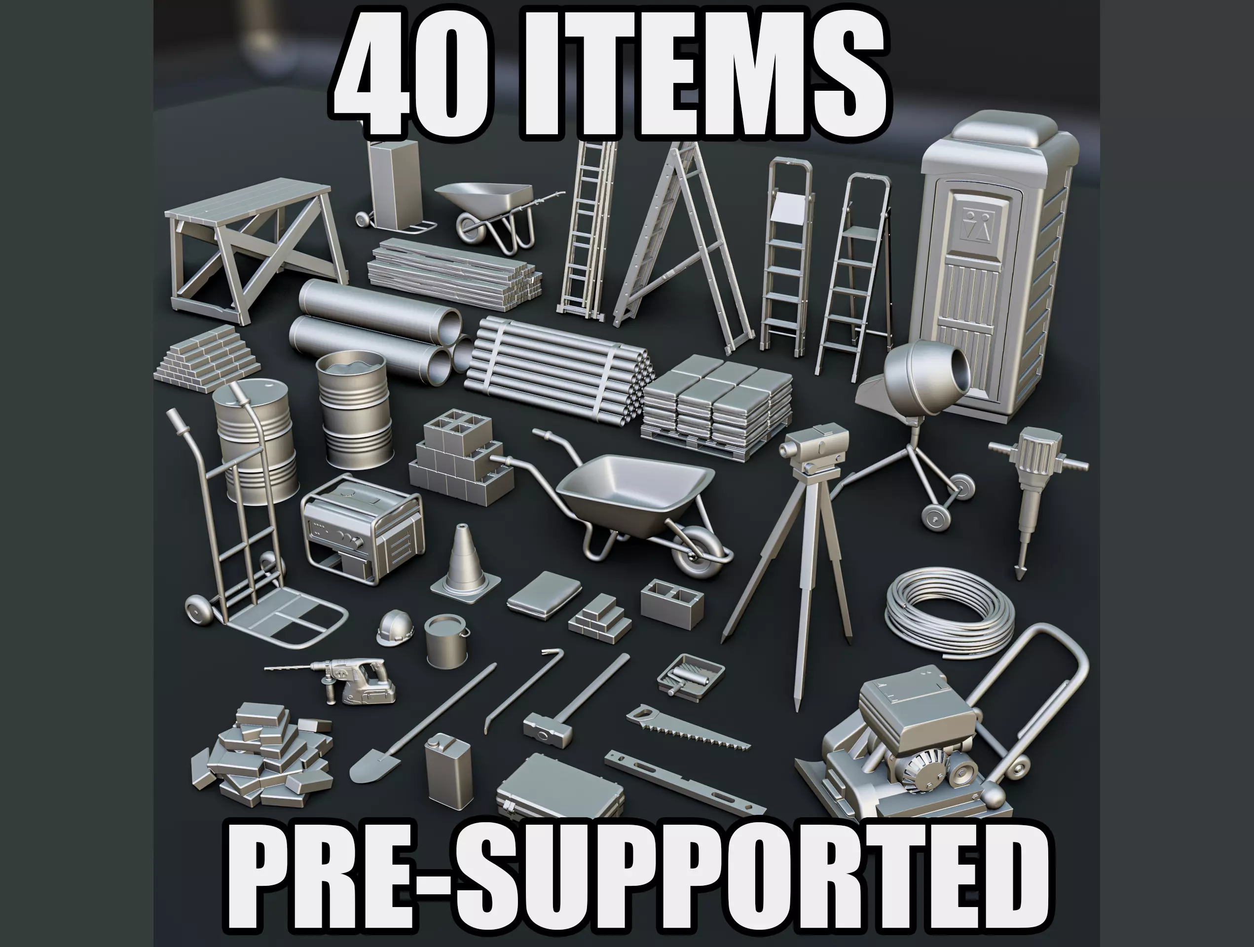 Construction Works Diorama Pack 3D print model_0