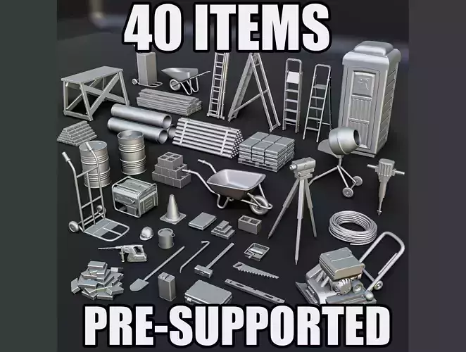 Construction Works Diorama Pack 3D print model