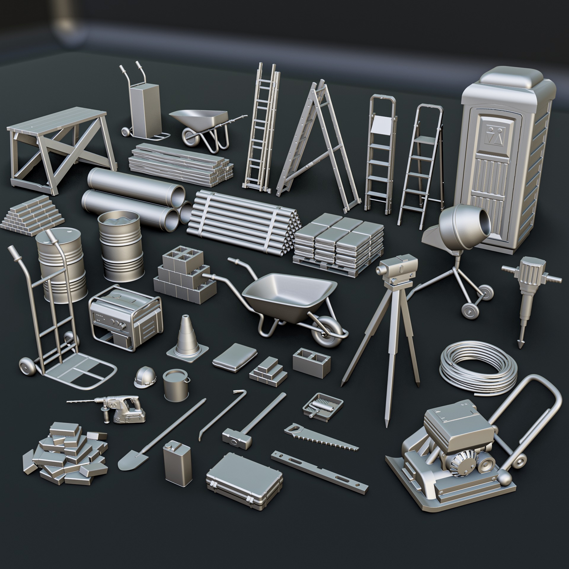 Construction Works Diorama Pack 3D print model_1