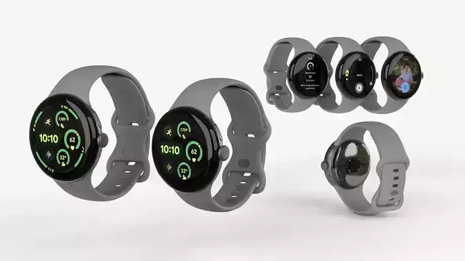 Pixel Watch 3 41MM and 45MM Hazel 3D model
