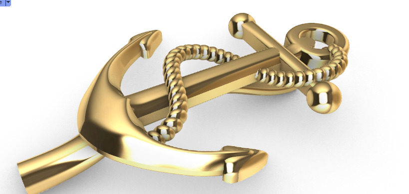 MENS ANCHOR PENDANT NECKLACE ROPE DESIGN JEWELRY 3D print model_8