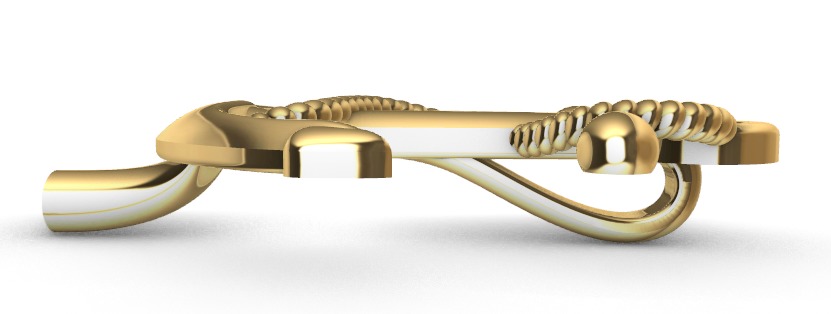 MENS ANCHOR PENDANT NECKLACE ROPE DESIGN JEWELRY 3D print model_7