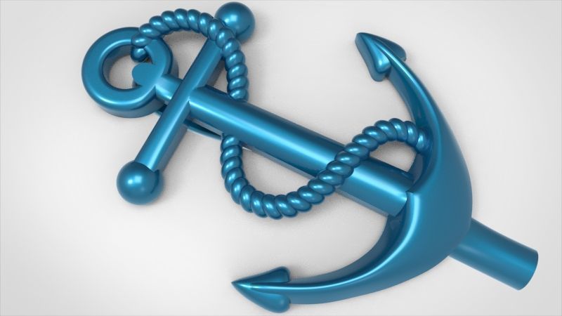 MENS ANCHOR PENDANT NECKLACE ROPE DESIGN JEWELRY 3D print model_22