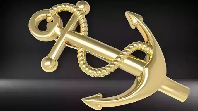 MENS ANCHOR PENDANT NECKLACE ROPE DESIGN JEWELRY 3D print model MENS ANCHOR PENDANT NECKLACE ROPE DESIGN JEWELRY 3D print model