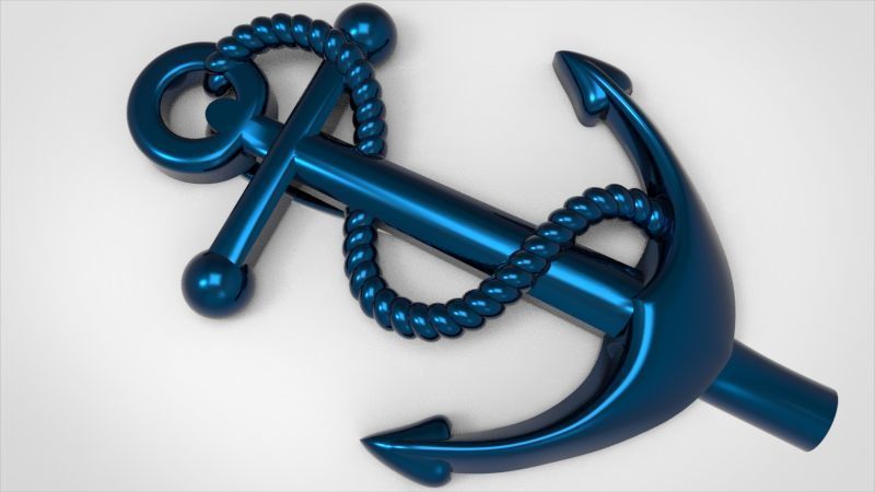 MENS ANCHOR PENDANT NECKLACE ROPE DESIGN JEWELRY 3D print model_24