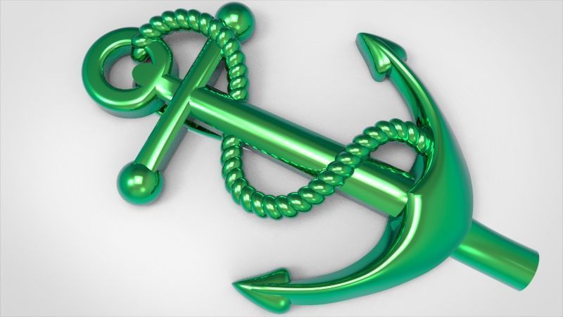 MENS ANCHOR PENDANT NECKLACE ROPE DESIGN JEWELRY 3D print model_23